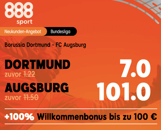 BVB vs Augsburg Boost bei 888sport