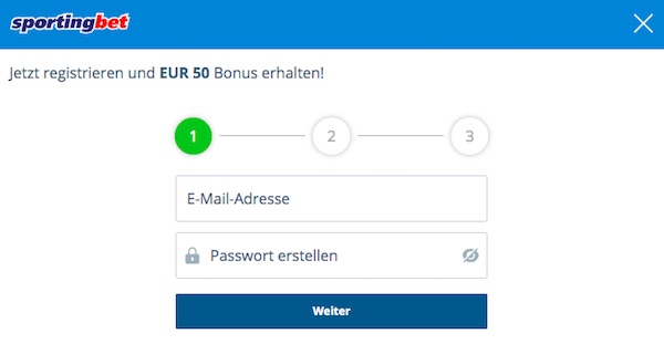 Registrieren bei Sportingbet