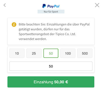 Tipico Paypal Einzahlung