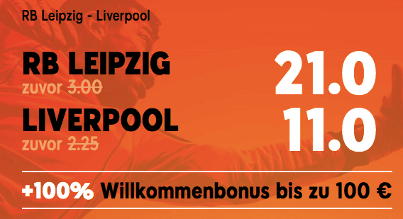 Boost zu RB Leipzig vs Liverpool bei 888sport