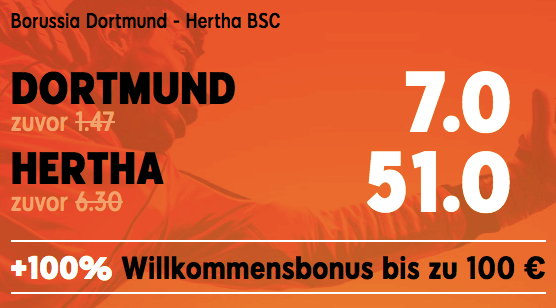 Dortmund vs Hertha Boost bei 888sport