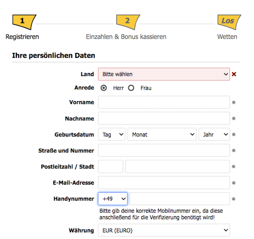 Bei Interwetten registrieren und Wettkonto eröffnen