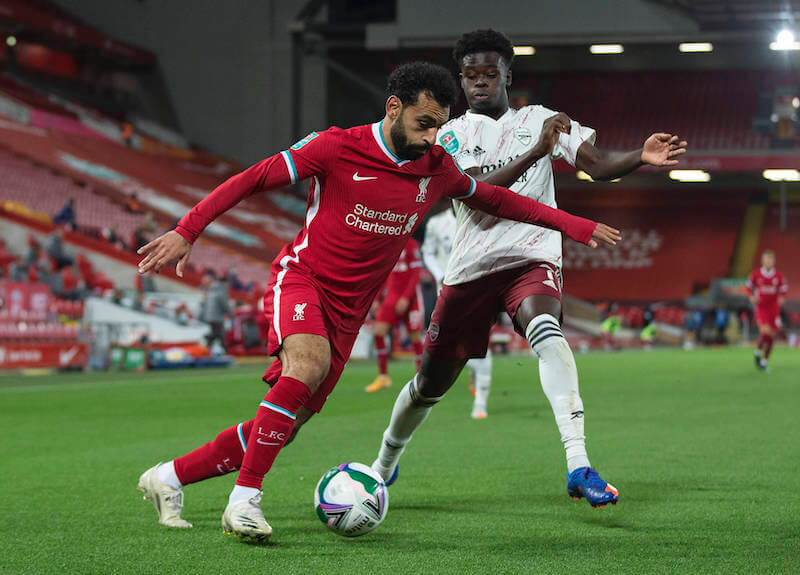 Liverpool Angreifer Salah will sich gegen Arsenal und Saka durchsetzen