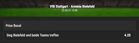 Bwin Priceboost zu Stuttgart gegen Bielefeld 34. Spieltag