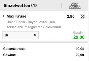 Max Kruse trifft am 1. Spieltag gegen Bayer Leverkusen