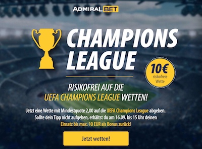 Admiralbet risikofreie Wette Champions League