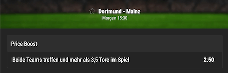Dortmund gegen Mainz mit besseren Quoten bei bwin