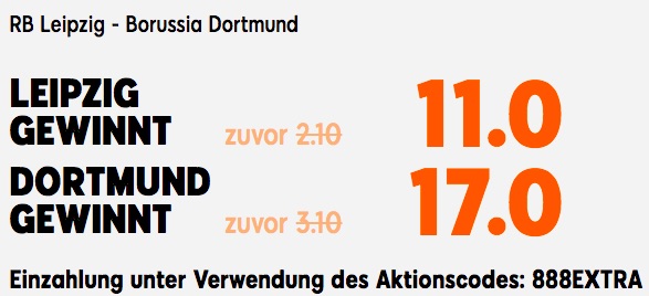 RB Leipzig vs Dortmund 888sport Quoten Boost