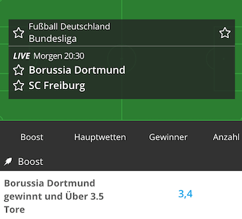 Dortmund gegen Freiburg Boost bei Neobet
