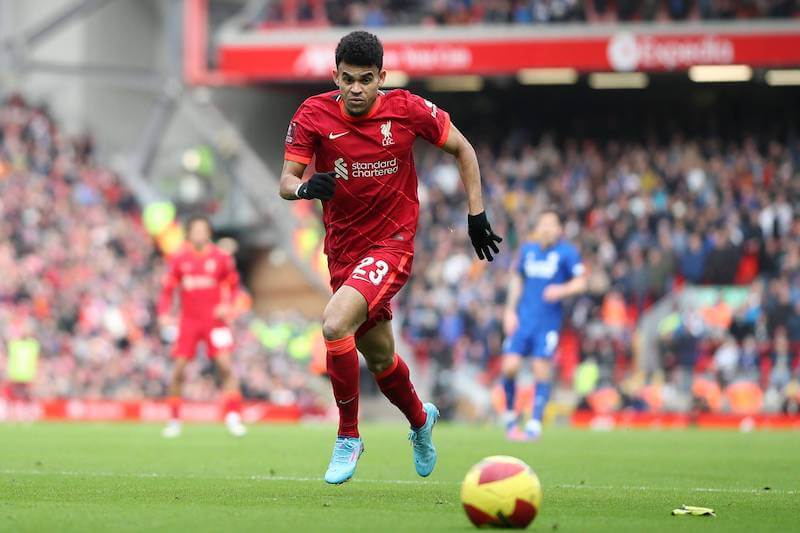 Luis Diaz im Liverpool Einsatz gegen Leicester
