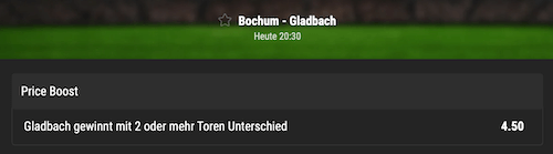 Bochum gegen Gladbach mit erhöhten Quoten bei bwin