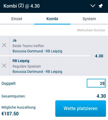 BVB Wettschein bei Mybet