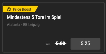 Atalanta RB Leipzig Boost bei Bwin