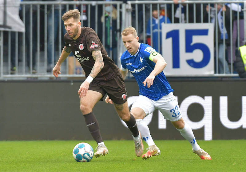 Den Aufstieg im Blick: Burgstaller und St. Pauli