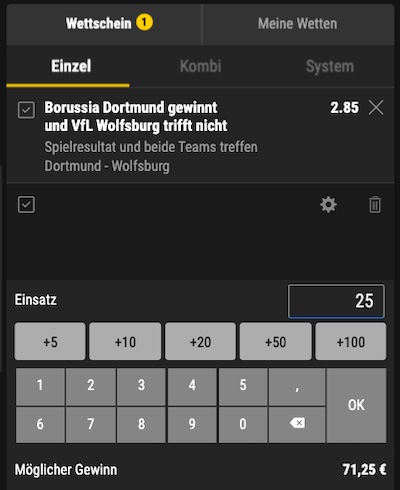 BVB Wettschein bwin 