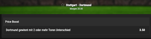 Boost auf Stuttgart gegen Dortmund für den 8. April 2022
