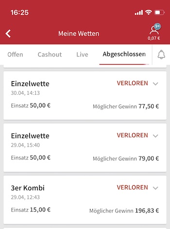 Verlorene Wette bei Tipico