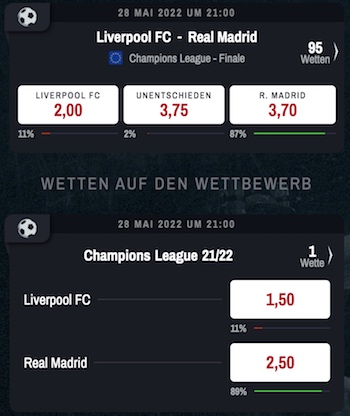 Winamax Champions League Finale Quoten