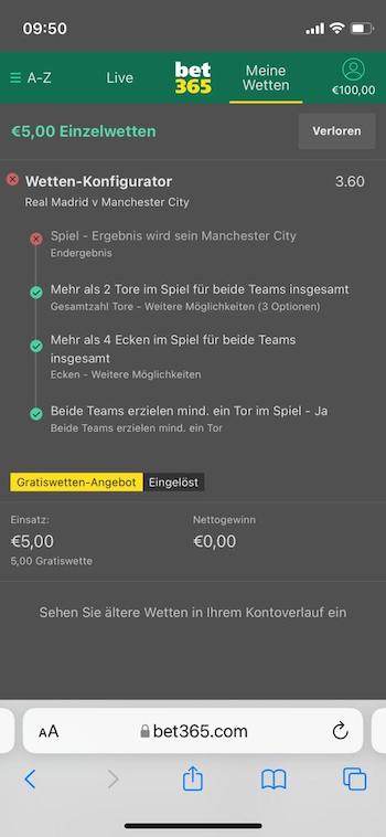 bet365 Wettschein