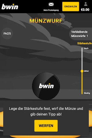 Bwin Münzwurf Challenge im Sommer