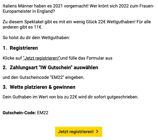 Infos zur Interwetten Freebet