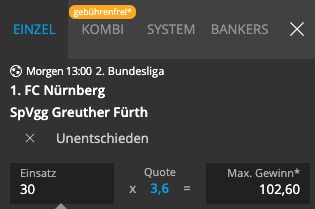 Neobet Nürnberg Greuther Fürth Quoten
