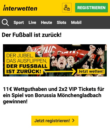 Interwetten 11€ ohne Einzahlung