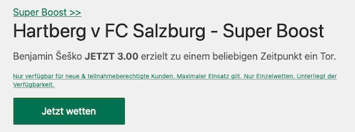 Sesko Boost bei bet365