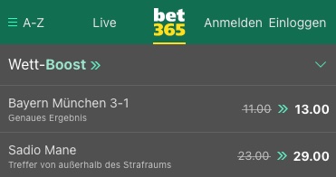 FRA FCB Boost bei bet365