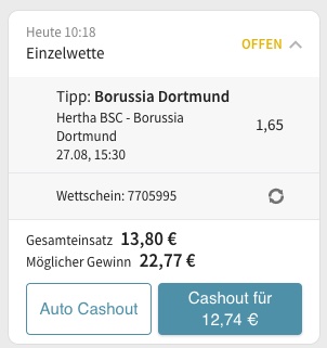 Tipico Wette platziert BVB