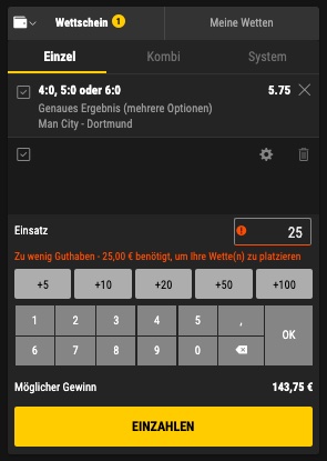 City BVB Wettschein bwin