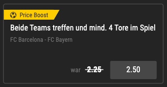 Barcelona Bayern Price boost bei bwin