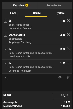 bwin Wettschein Bundesliga