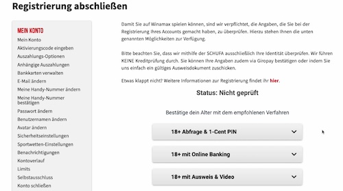 Winamax Verifizierung