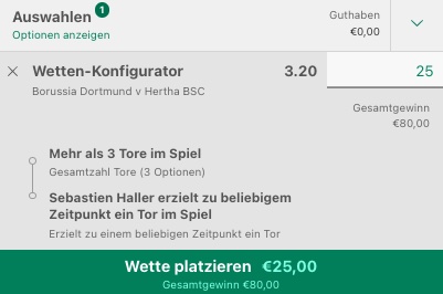 BVB vs Hertha BSC Quoten bei bet365