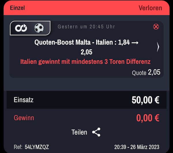 Winamax Boost Malta vs. Italien