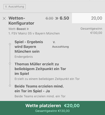 bet365 boost mainz fcb