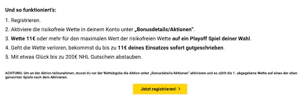 NHL Freebet bei Interwetten