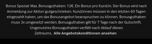 Betway 12€ Bonus für Bestandskunden