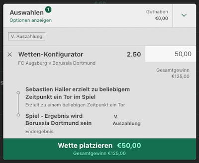 bet365 Quoten zu Augsburg BVB