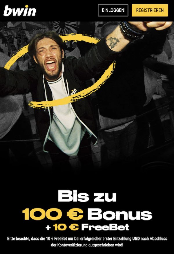 100 € Bonus und Freebet bei bwin