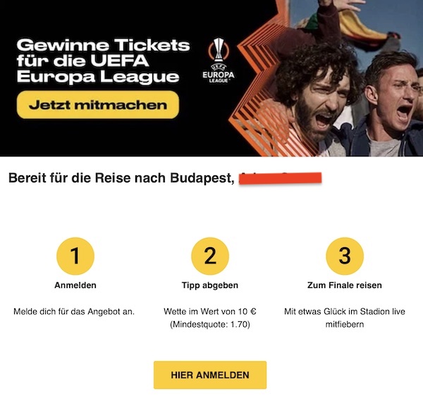 bwin EL Final Tickets Gewinnspiel