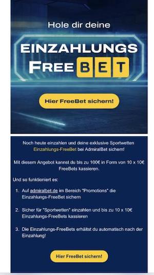 Admiralbet Einzahlungs-Freebet