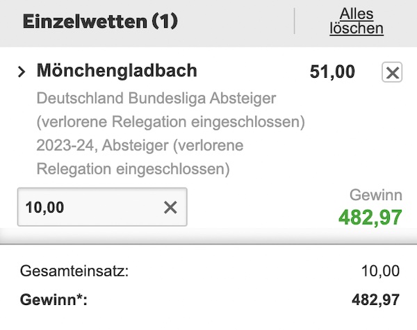 Betway Gladbach Abstieg Quoten