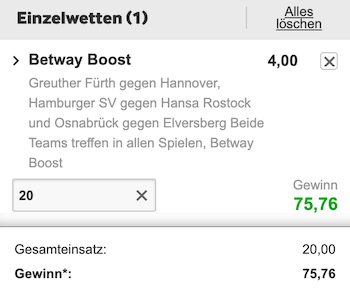 Kombiboost für den 5. Spieltag der 2. Liga 23/24