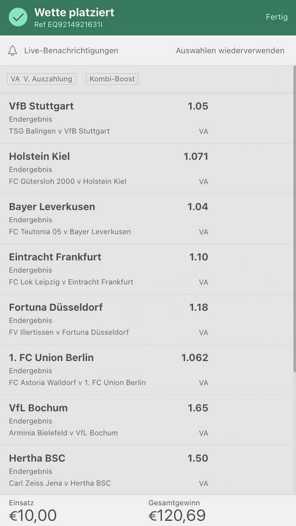 bet365 Quoten zum DFB Pokal