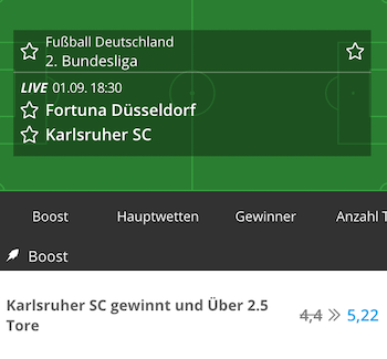 Neobet Boost zu Fortuna vs KSC