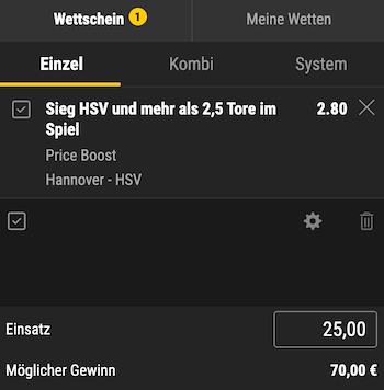 Hannover 96 gegen HSV Quotenboost bei bwin