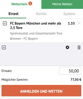 Oddset Umsatzhilfe Bayern Bremen