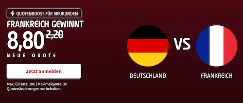 Tipico Boost zu Deutschland gegen Frankreich